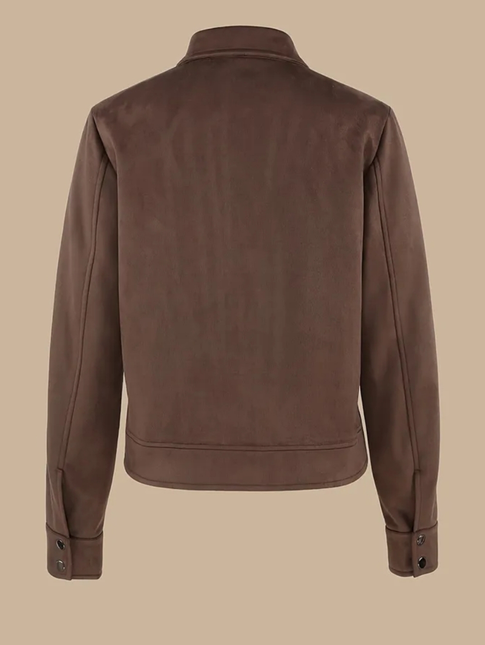 Women's Elegant Casual Jacket Coat - Collar with Chest Pocket & Button Closure - Picture 2 of 5